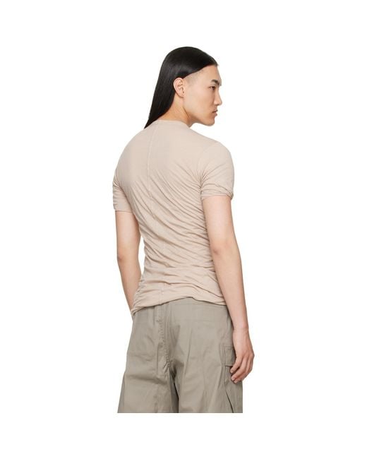 Rick Owens Natural Taupe Tower Double S/S T-Shirt for men
