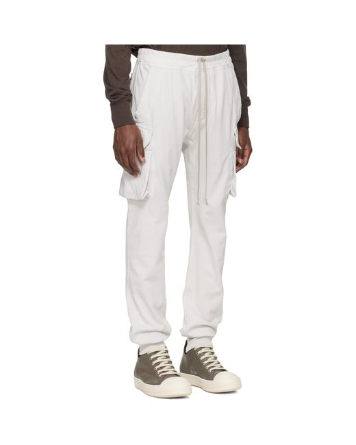 Rick Owens White Off- Temple Mastodon Cut Sweatpants for men