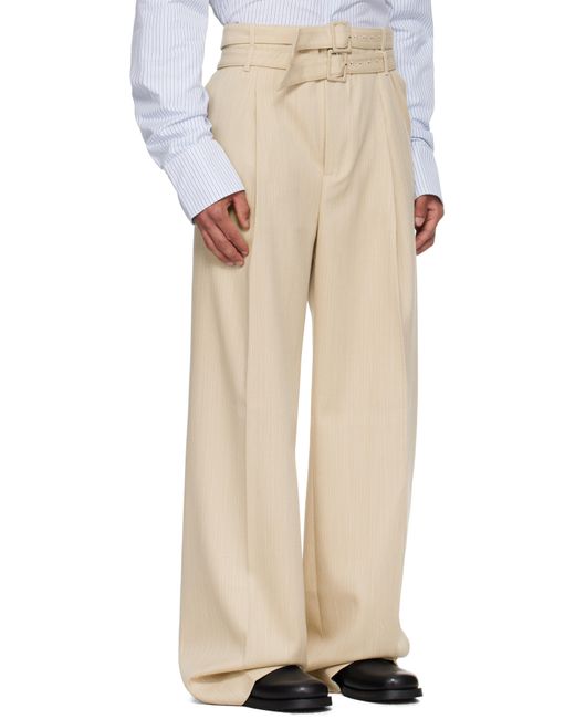 Egonlab Pleated Trousers in Natural for Men | Lyst