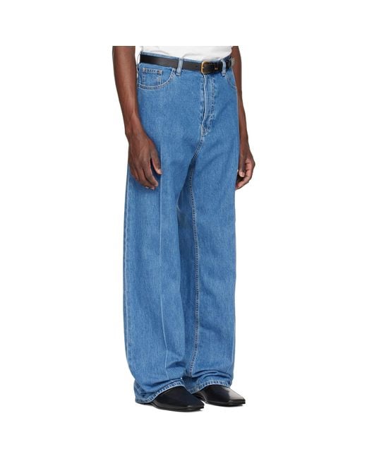 Valentino Blue Creased Jeans for men