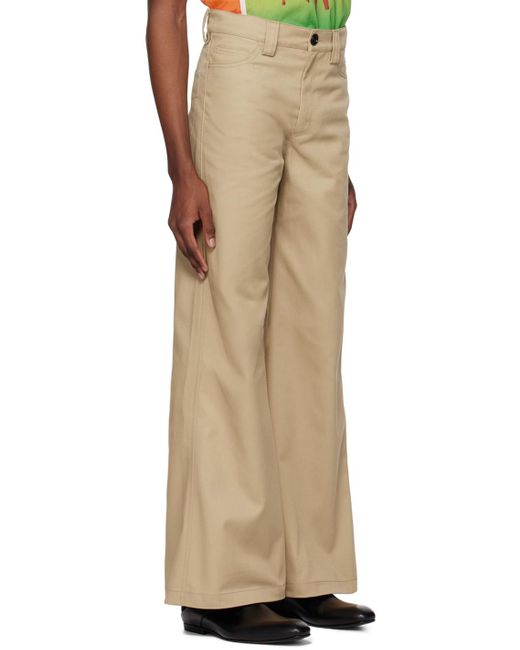 MERYLL ROGGE Natural Taupe Double Trousers for men