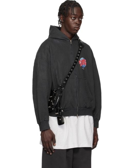 Balenciaga 'Planet Earth' Zip-Up Hoodie in Black for Men | Lyst