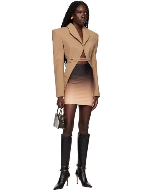 Mugler Black & Brown Dégradé Minidress