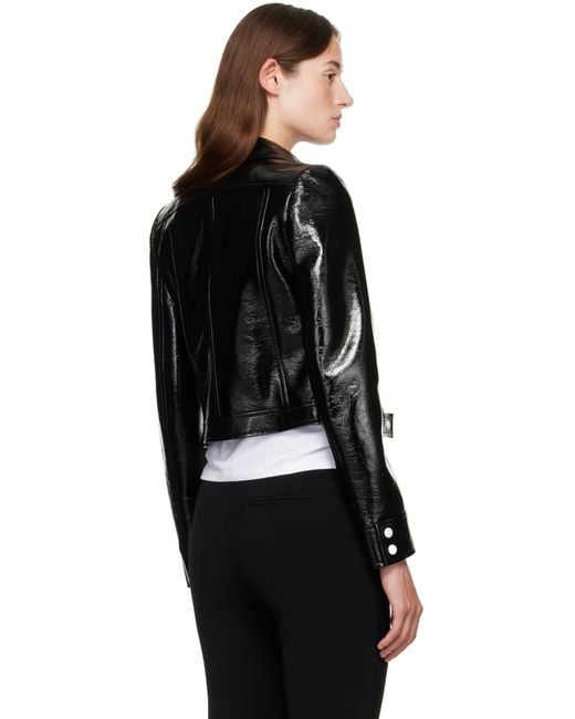 Courreges Black Reedition Vinyl Jacket