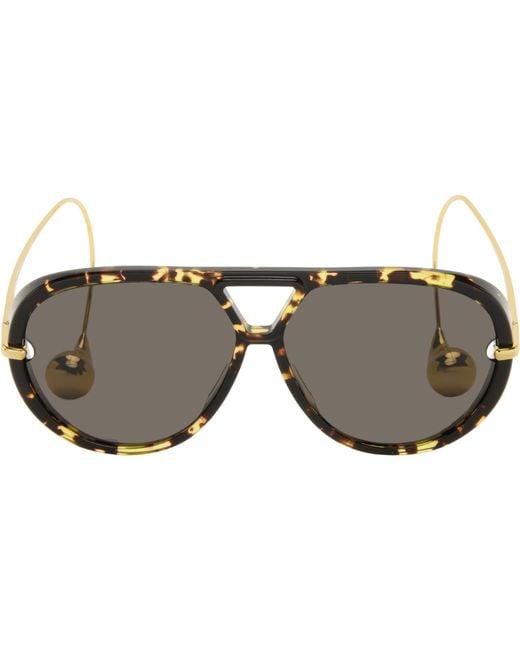 Bottega Veneta Black Drop Aviator Sunglasses