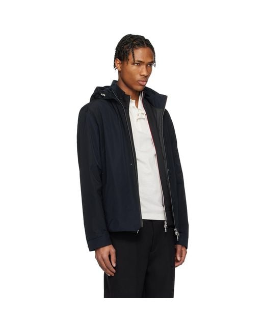 Moncler Black Lacha Hooded Windbreaker Jacket for men