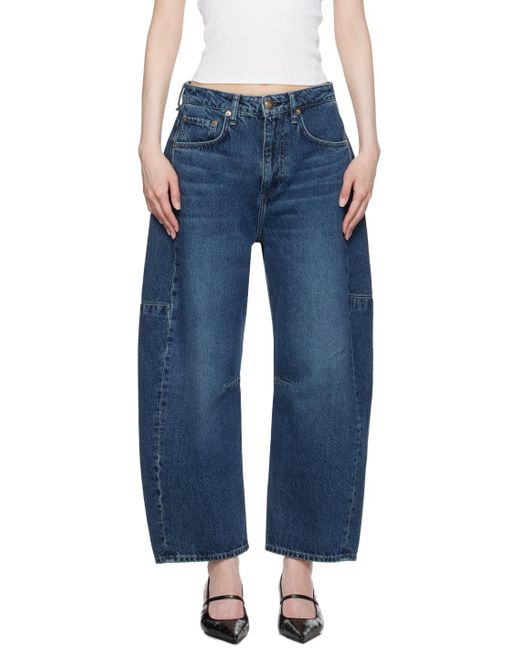 Rag & Bone Blue Charlie Barrel Jeans