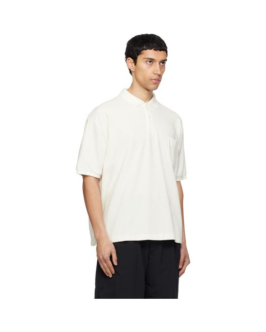 Nanamica White Off- Short Sleeve Polo for men