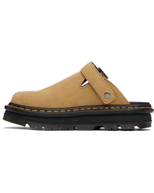 Dr. Martens Black Tan Zebzag Suede Platform Slip-On Loafers for men