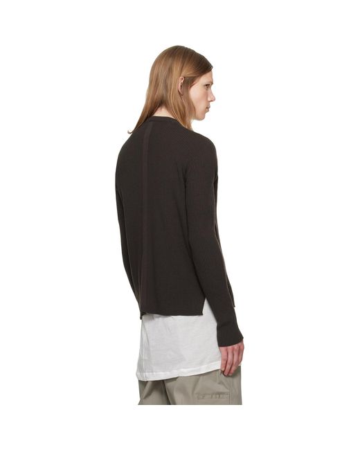 Rick Owens Black Tower Ribbed Geo Sweater for men