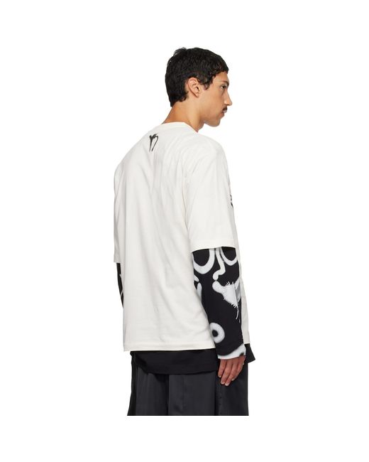 Y-3 White Off- Chito Edition Graphic Short Sleeve T-Shirt for men