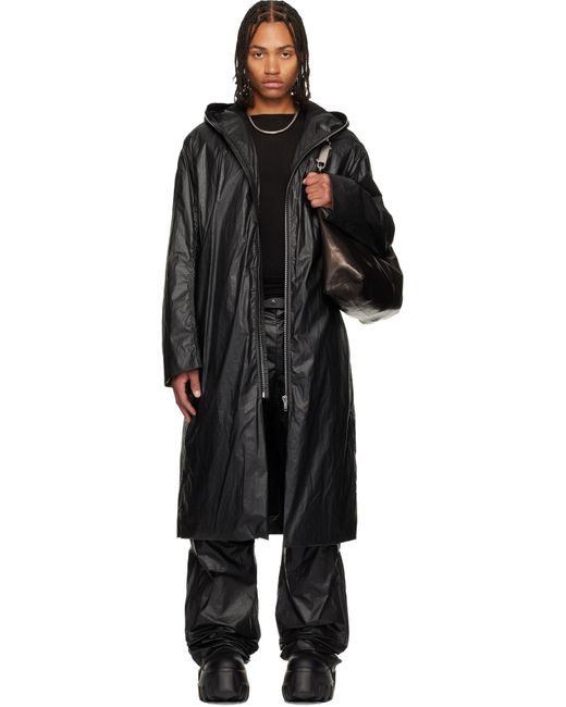 Rick Owens Black Concordians Mac Coat for men
