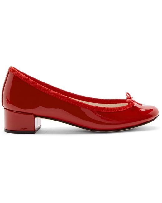 Repetto Red Patent Camille Ballerina Heels