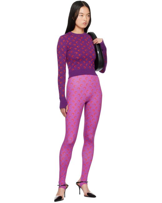 MARINE SERRE Purple Moon Jacquard Sweater