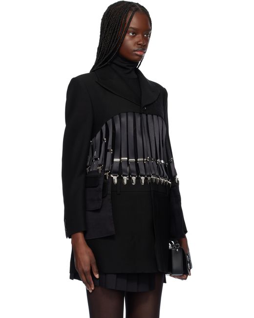 Noir Kei Ninomiya Black Wool Mohair Doeskin Blazer