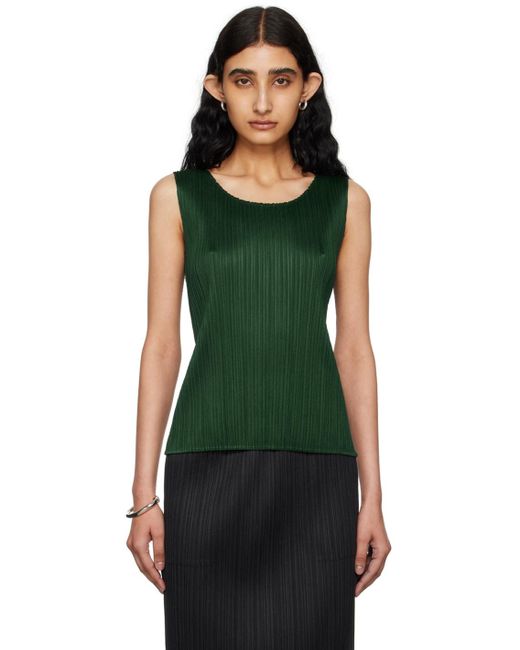 Pleats Please Issey Miyake Green Monthly Colors March Tank Top