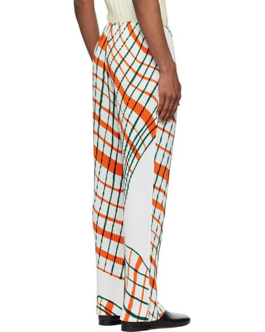 Homme Plissé Issey Miyake Multicolor Windswept Plaid Trousers for men