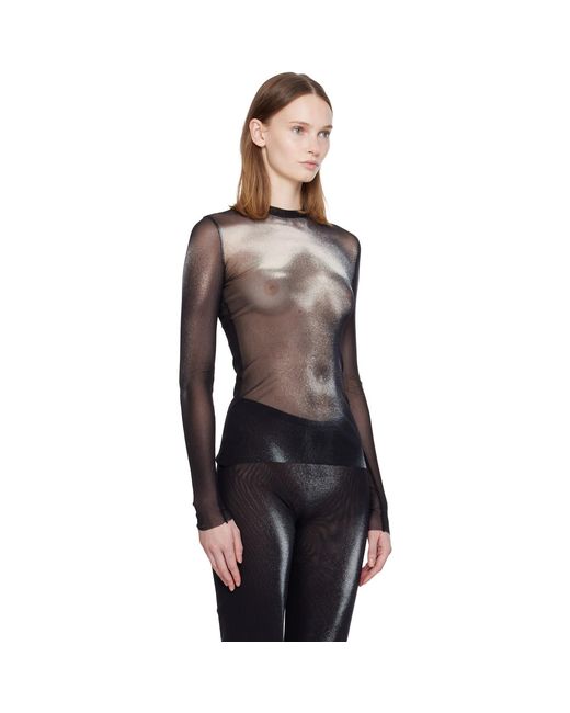 Jean Paul Gaultier Black 'The Body Dust' Top