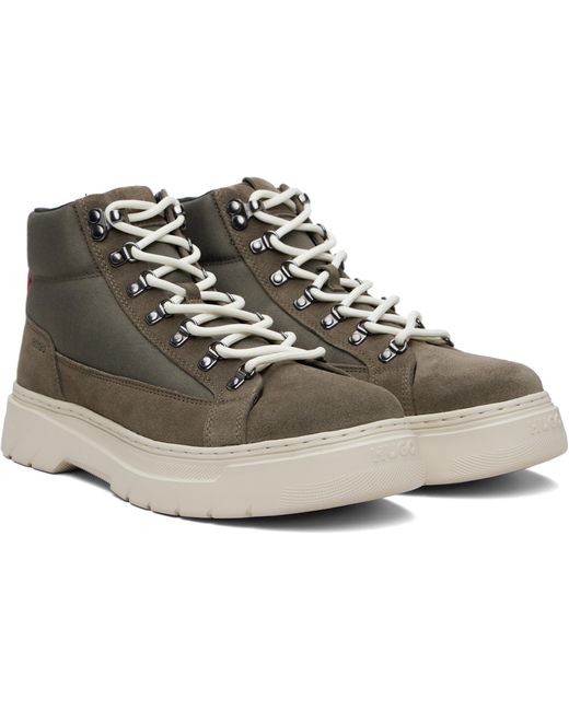HUGO Black Khaki Hybrid Sneakers for men