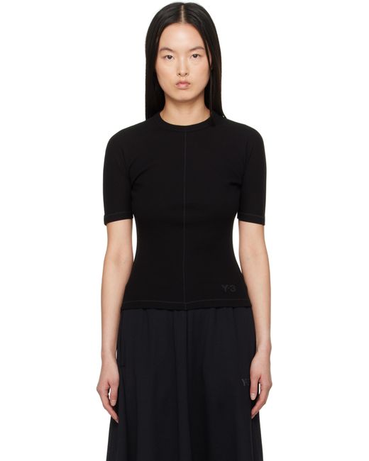 Y-3 Black Fitted Short Sleeve T-Shirt