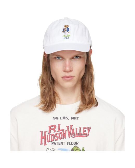 Polo Ralph Lauren White Polo Bear Twill Ball Cap for men