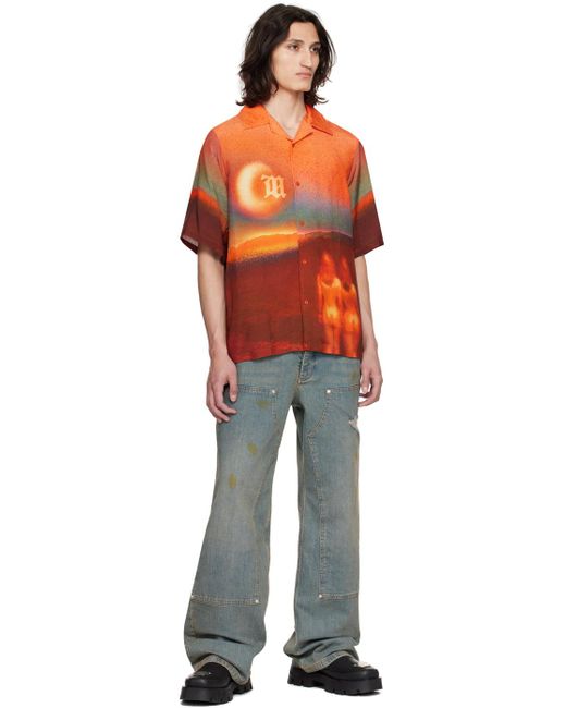 M I S B H V Orange 'Walking On A Dream' Shirt for men