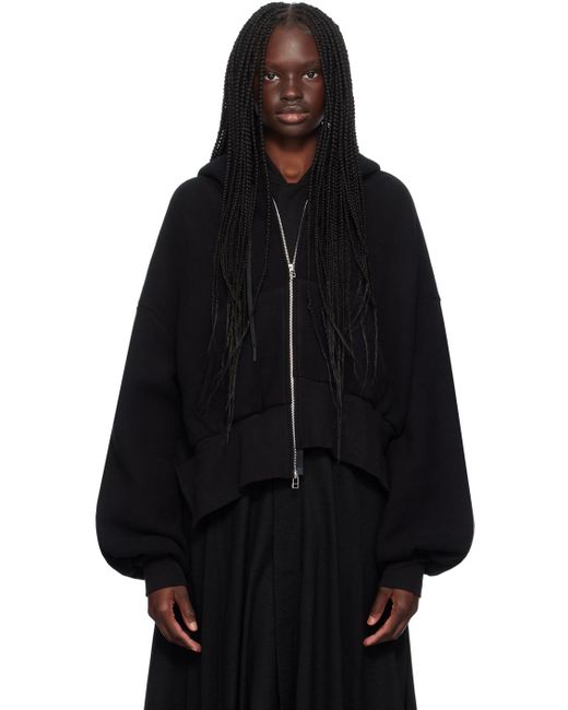 Yohji Yamamoto Black R-unbalance Hoodie