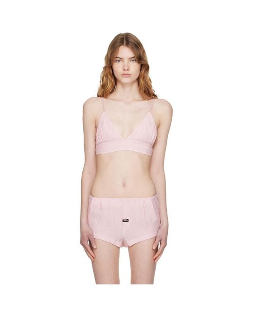OPEN YY Pink Crinkled Bralette
