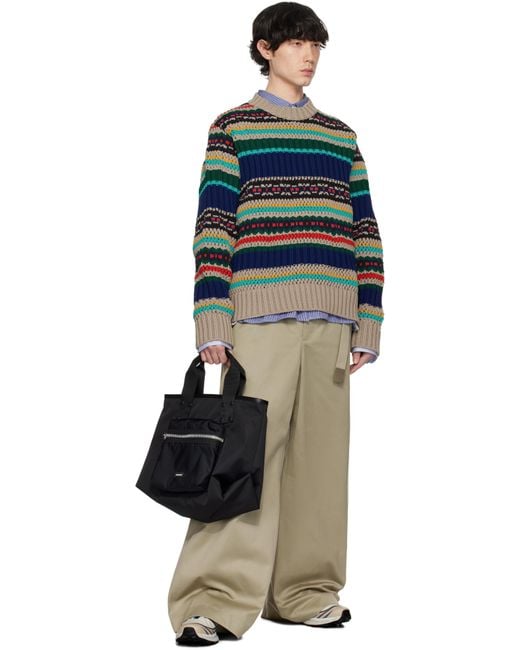メンズ Sacai マルチカラー メッシュニット セーター Multicolor