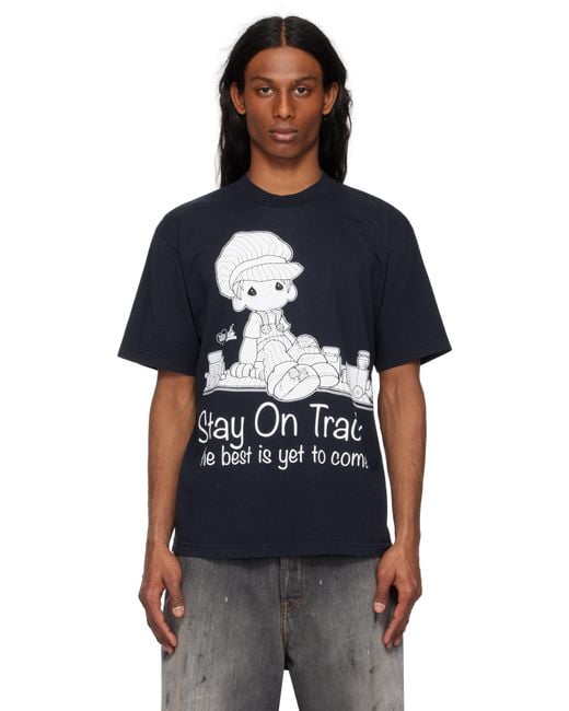 ONLINE CERAMICS Black Precious Moments 'Stay On Track' T-Shirt for men