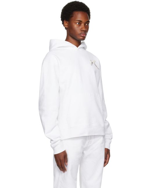 Jacquemus White Noeud Bow-embellished Hoodie for men