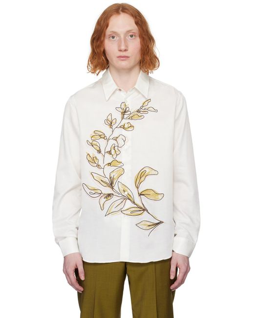 Paul Smith Off-white Embroidered Shirt for men