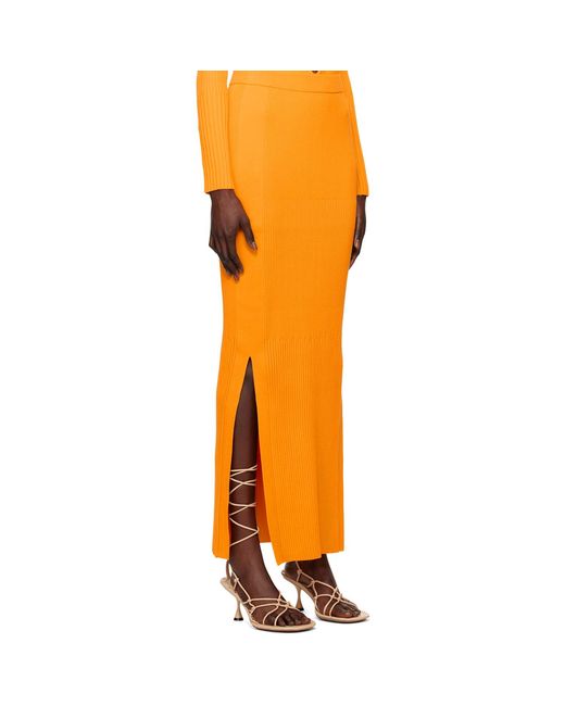 Dion Lee Orange Yellow Gradient Maxi Skirt