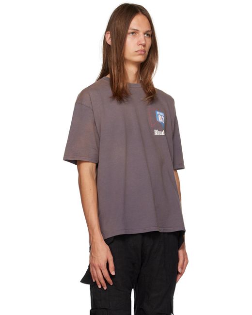 Rhude Purple Gray '02' T-shirt for men