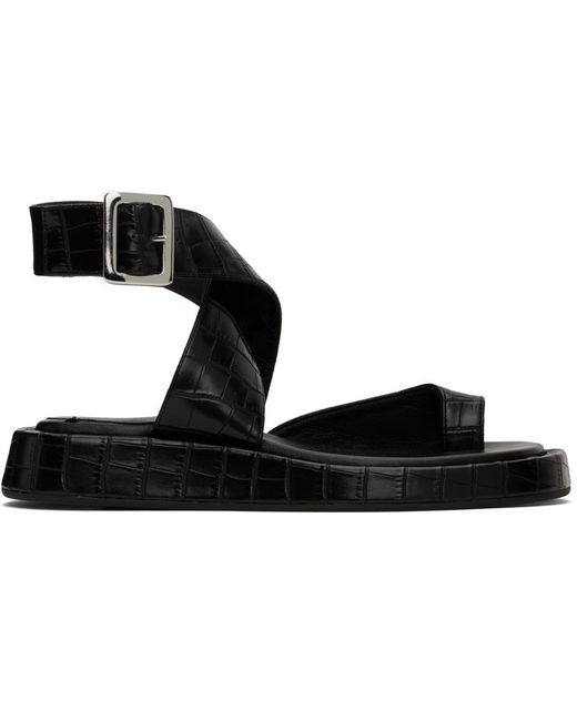 Sandales roxanne noires gaufrées façon croco Gia Borghini en coloris Black