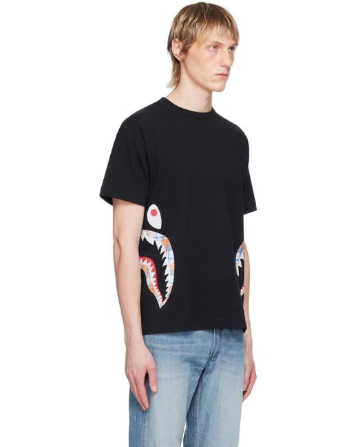 A Bathing Ape Black Side Shark T-Shirt for men