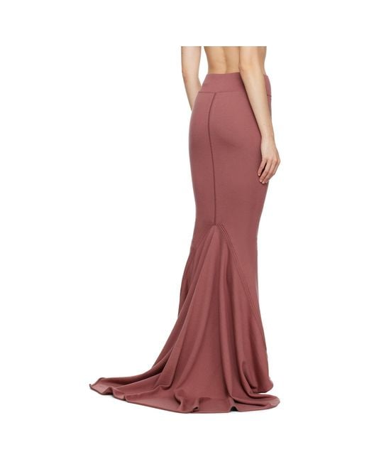 Rick Owens Red Porterville Dauphine Maxi Skirt