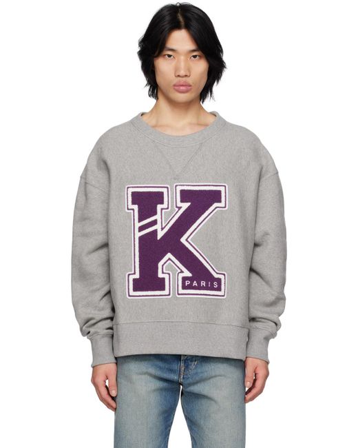 KENZO Gray Paris Varsity Sweatshirt for men