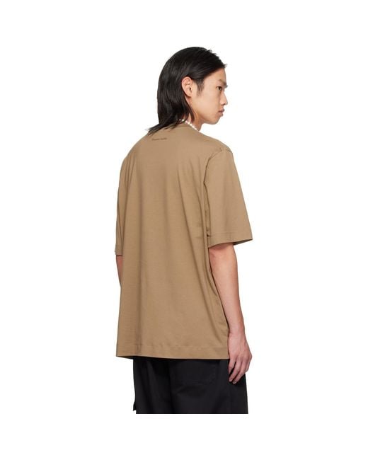 Simone Rocha Brown Khaki Ruffle Rosette Boxy T-Shirt for men