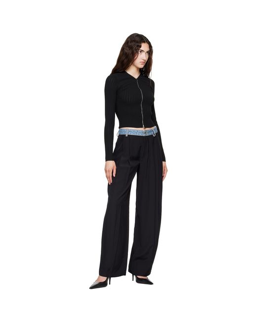Alexander Wang Black Denim Waistband Mid-Rise Trousers
