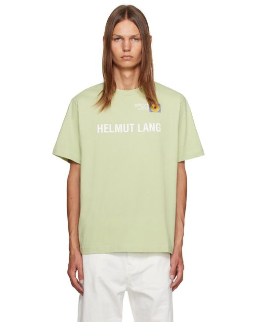 Helmut Lang Green Printed T-shirt for men