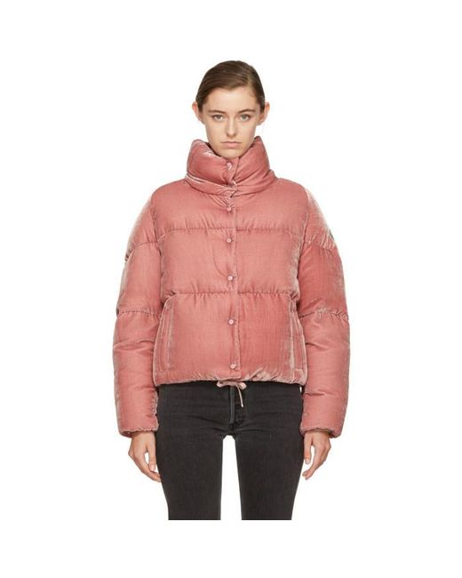 Moncler Pink Velvet Down Cercis Jacket