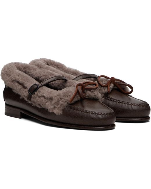 Hereu Black Lorea Curly Shearling Loafers