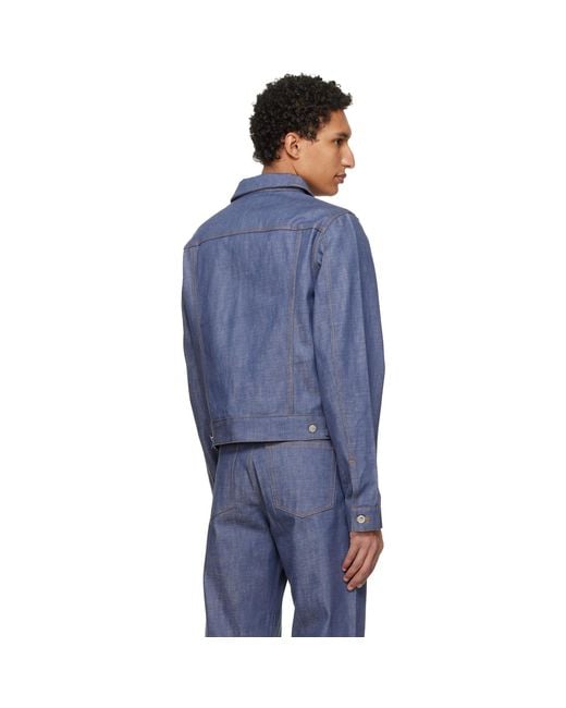A.P.C. Blue Lenny Denim Jacket for men