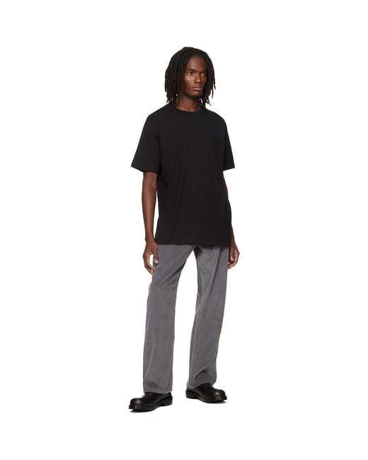 Dries Van Noten Black Regular Fit Cotton T-Shirt for men