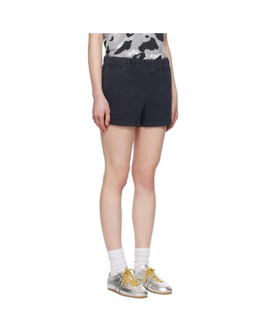 A Bathing Ape Blue Pigment Dyed One Point Sweat Shorts