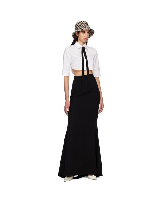 Valentino Black Fla Maxi Skirt