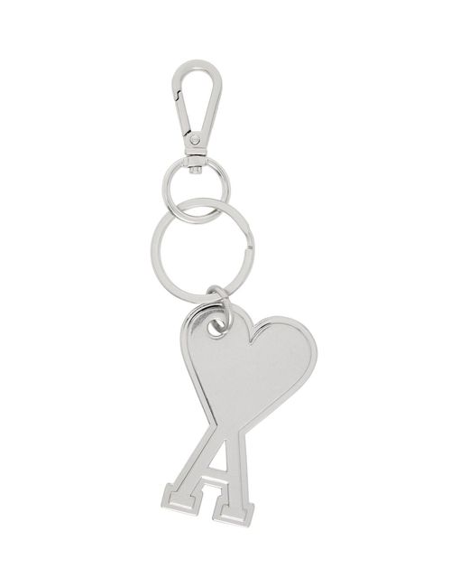 AMI White Ami De Coeur Keychain