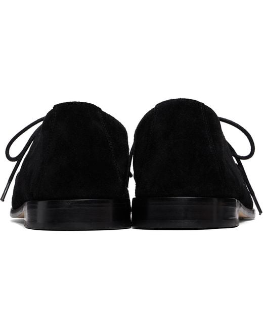 Hereu Black Juliol Lace Up Suede Loafers for men