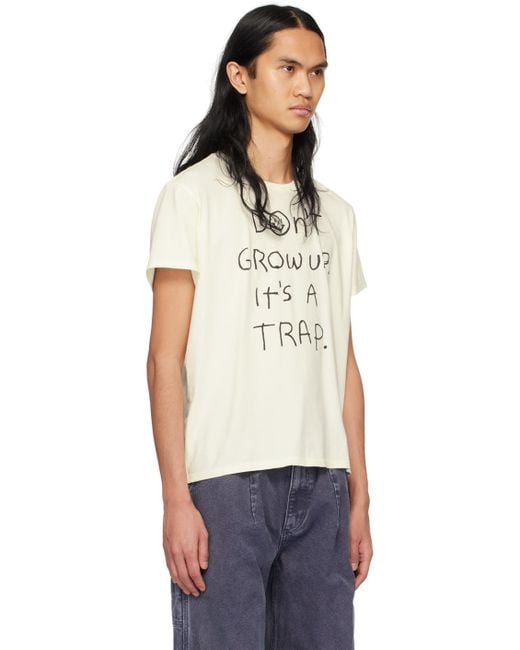 R13 Black Off- 'don't Grow Up' T-shirt for men